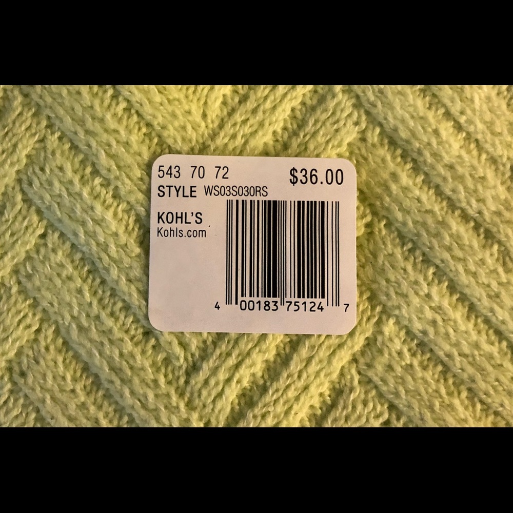 Sonoma Goods for Life Lattice-Front Sweater Lime L - Picture 4 of 10
